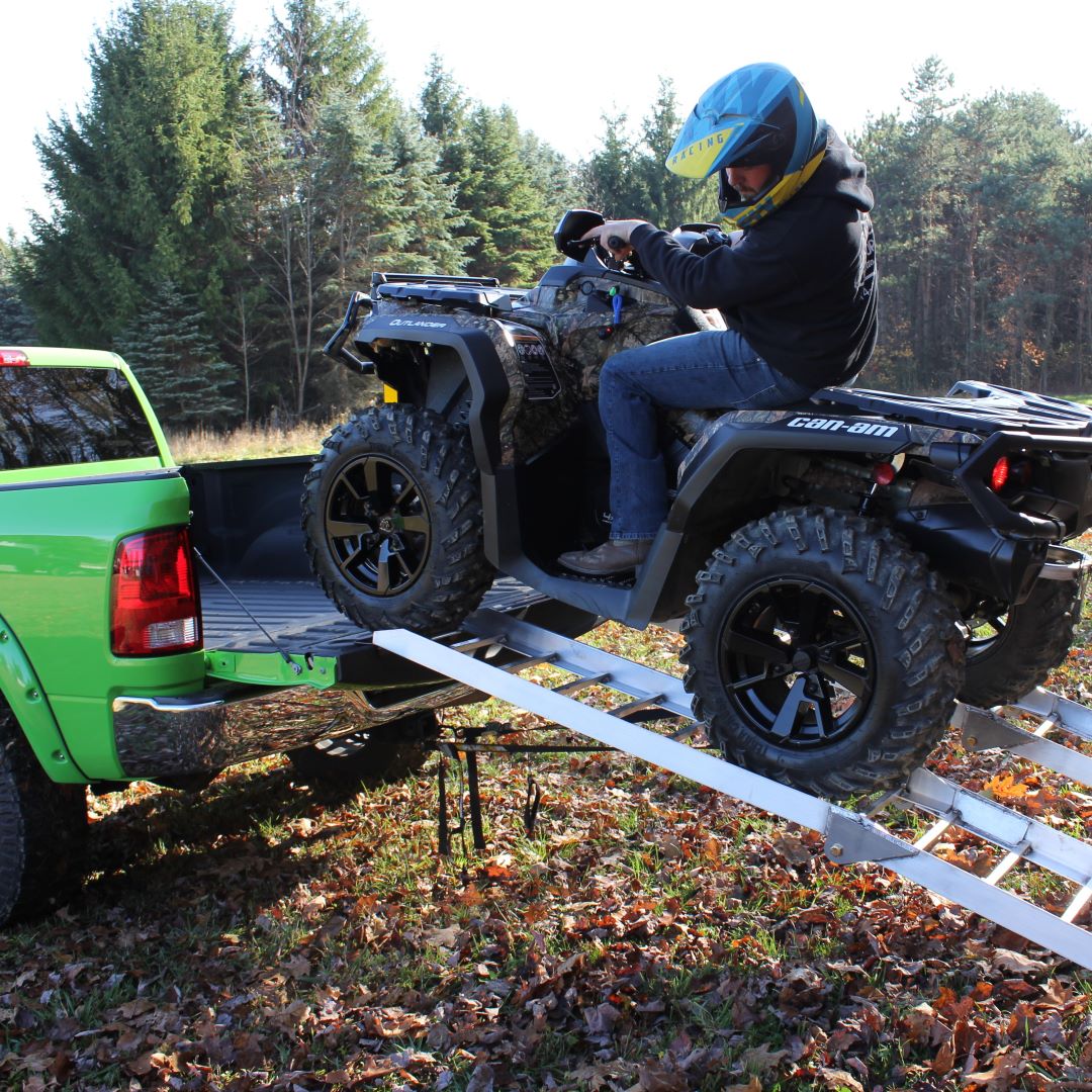 using an atv ramps to safely load an atv