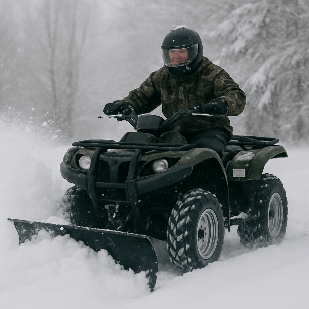 atv plowing snow